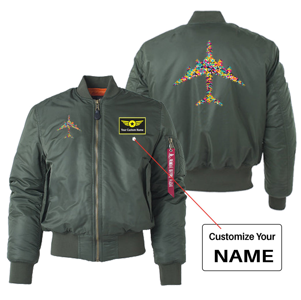 Colourful Airplane Designed "Women" Bomber Jackets