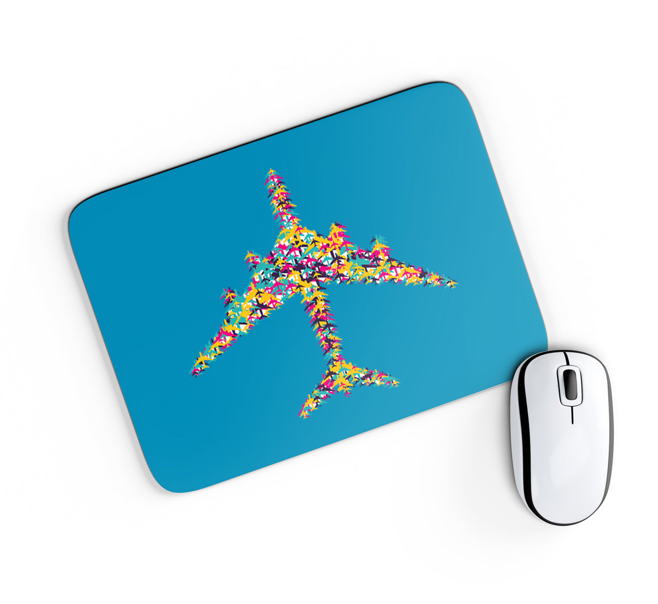 Colourful Airplane Designed Mouse Pads