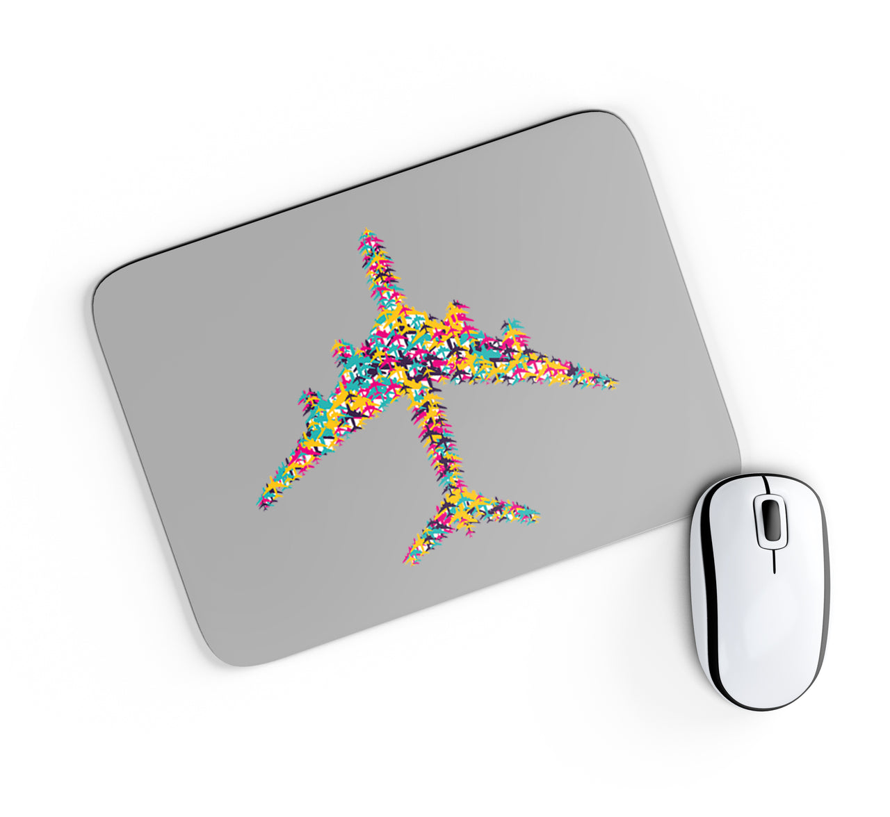Colourful Airplane Designed Mouse Pads