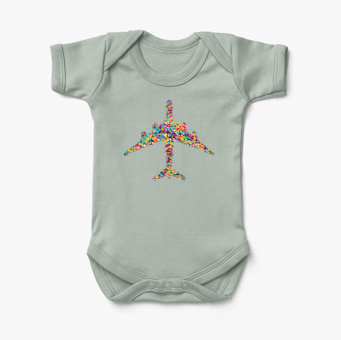 Colourful Airplane Designed Baby Bodysuits