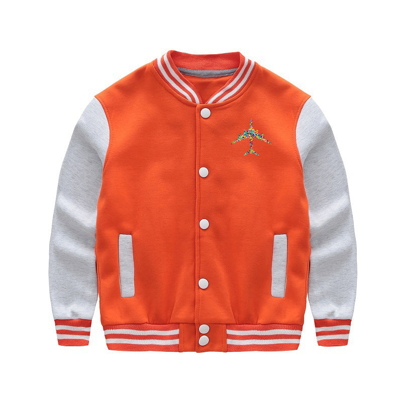 Colourful Airplane Designed "CHILDREN" Baseball Jackets