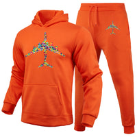 Thumbnail for Colourful Airplane Designed Hoodies & Sweatpants Set