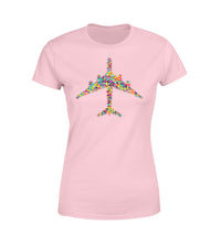 Thumbnail for Colourful Airplane Designed Women T-Shirts