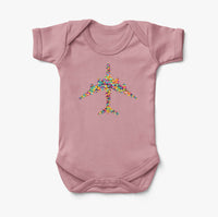 Thumbnail for Colourful Airplane Designed Baby Bodysuits