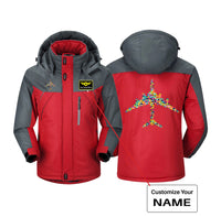 Thumbnail for Colourful Airplane Designed Thick Winter Jackets