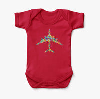 Thumbnail for Colourful Airplane Designed Baby Bodysuits
