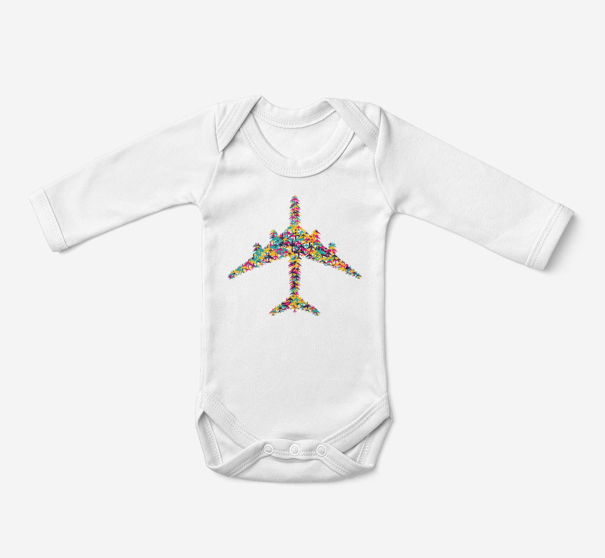 Colourful Airplane Designed Baby Bodysuits