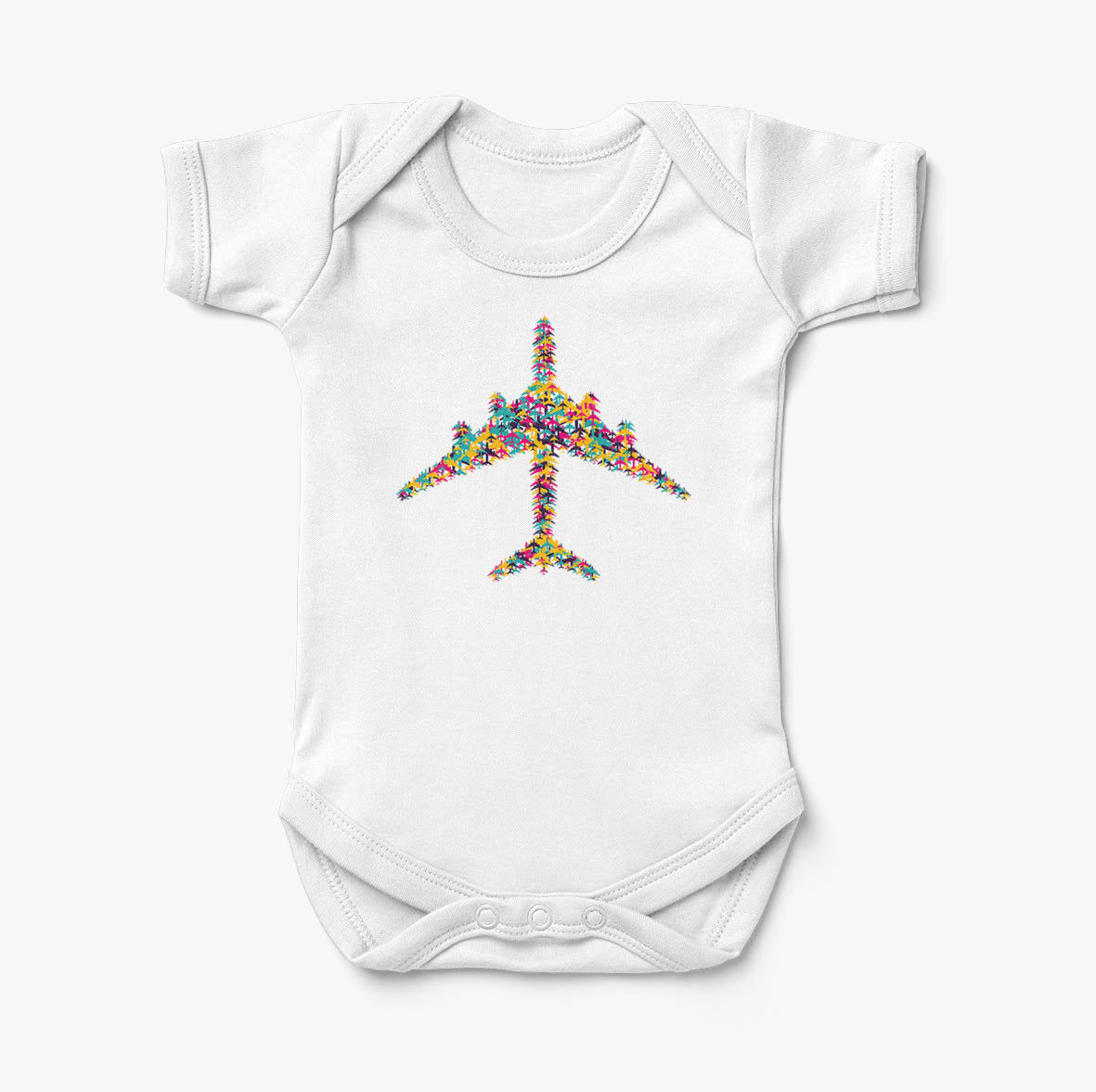 Colourful Airplane Designed Baby Bodysuits