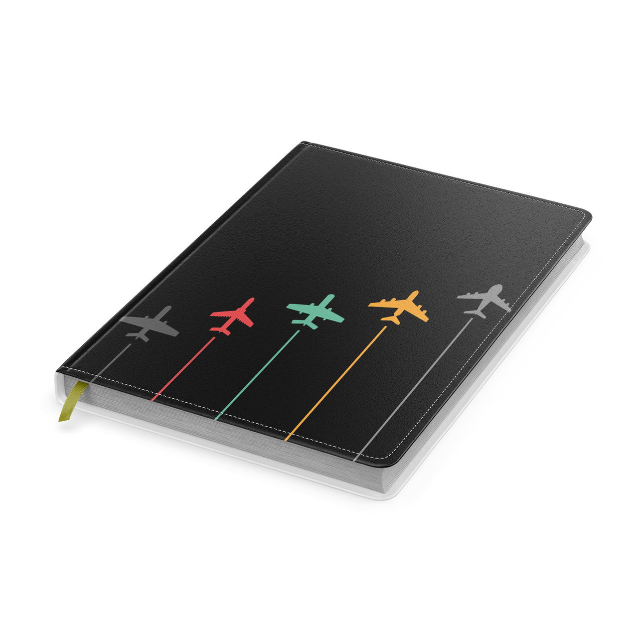 Colourful Airplanes & Lines Designed Notebooks