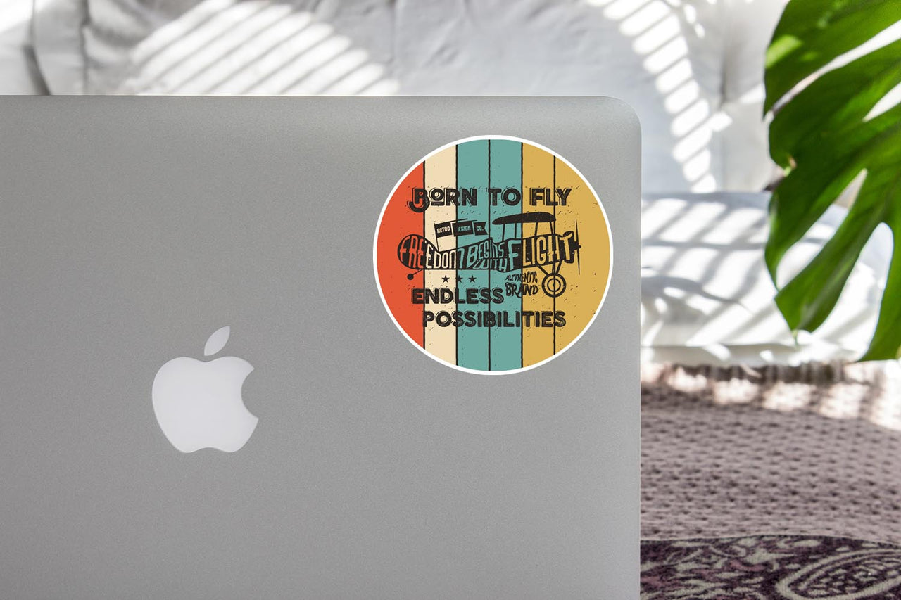Colourful Born To Fly Designed Stickers