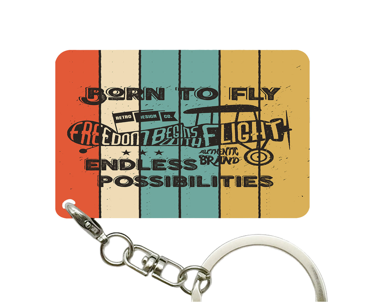 Colourful Born To Fly Designed Key Chains