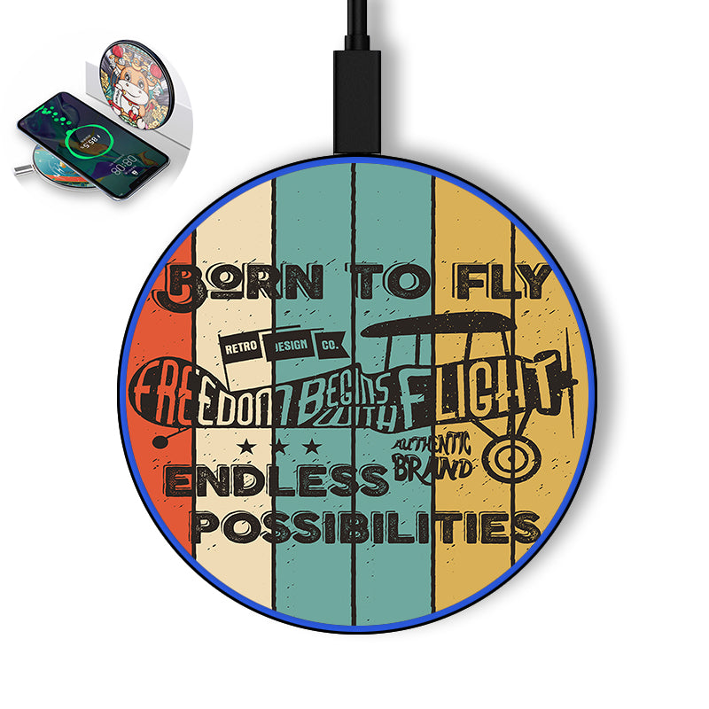 Colourful Born To Fly Designed Wireless Chargers
