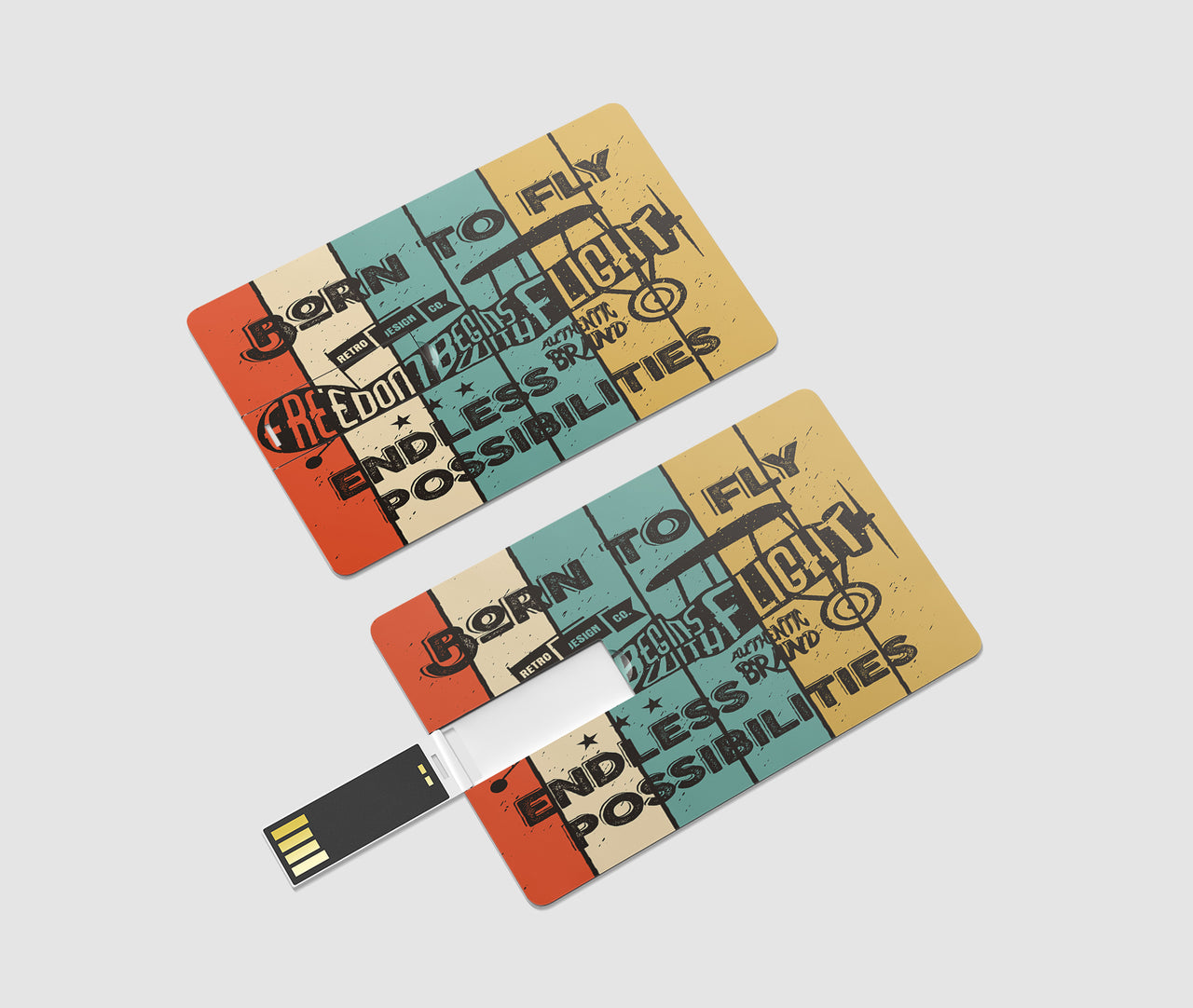 Colourful Born To Fly Designed USB Cards