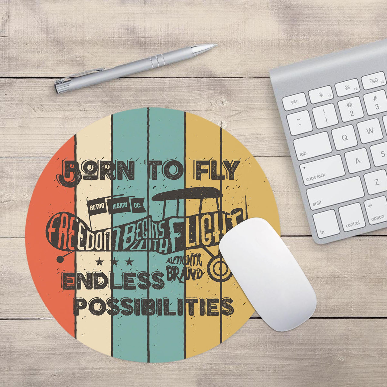 Colourful Born To Fly Designed Mouse Pads