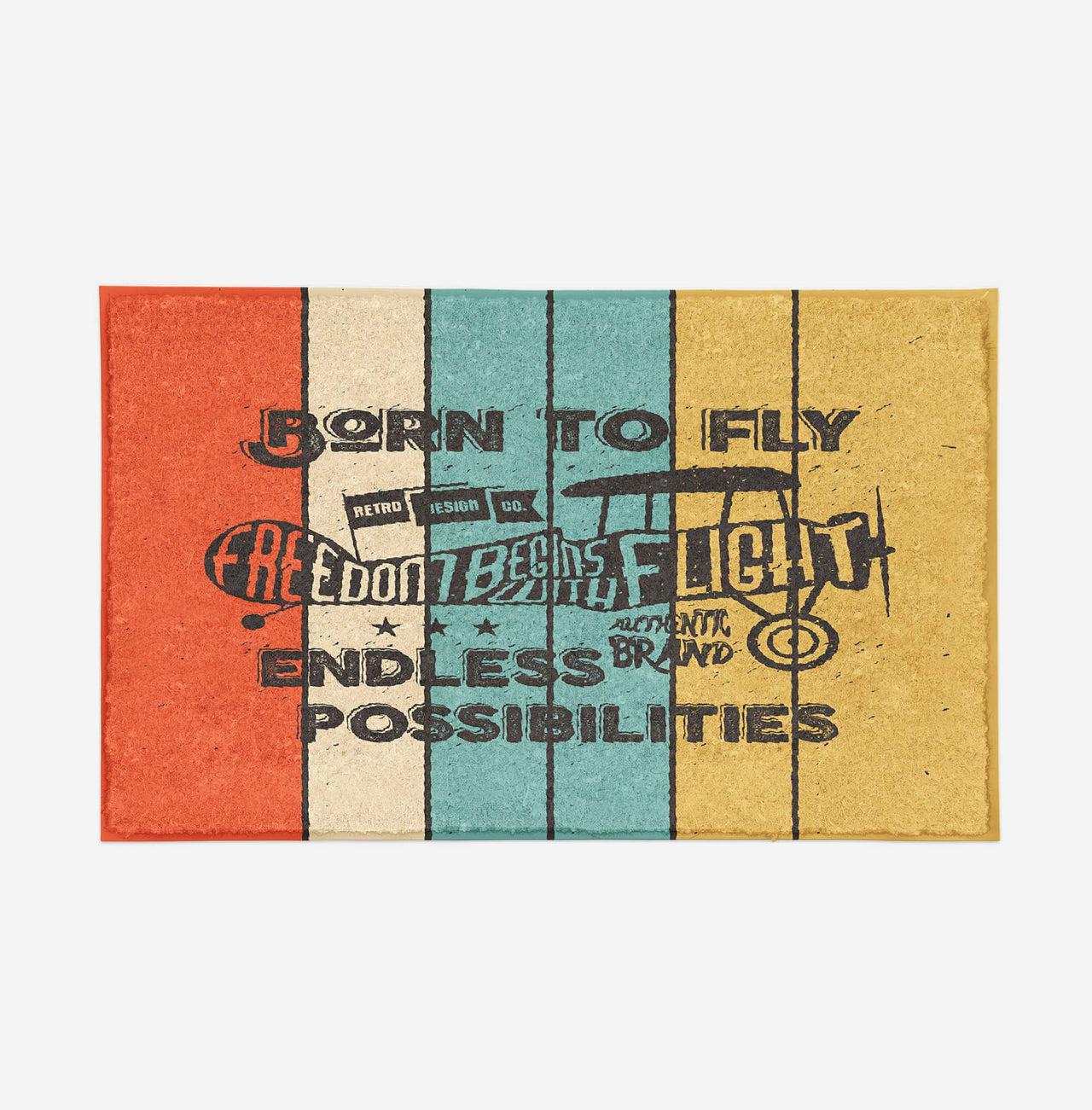 Colourful Born To Fly Designed Door Mats