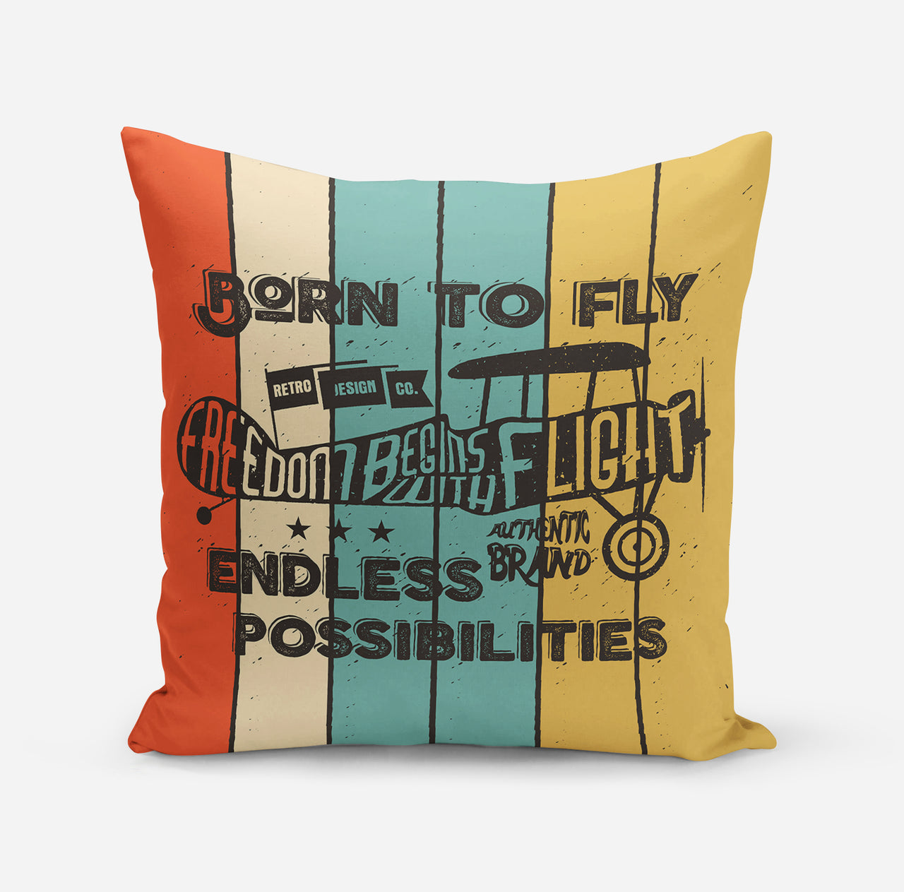 Colourful Born To Fly Designed Pillows
