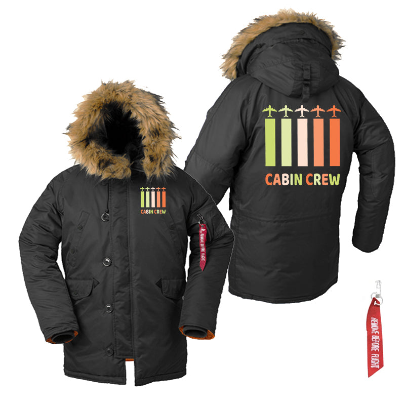 Colourful Cabin Crew Designed Parka Bomber Jackets