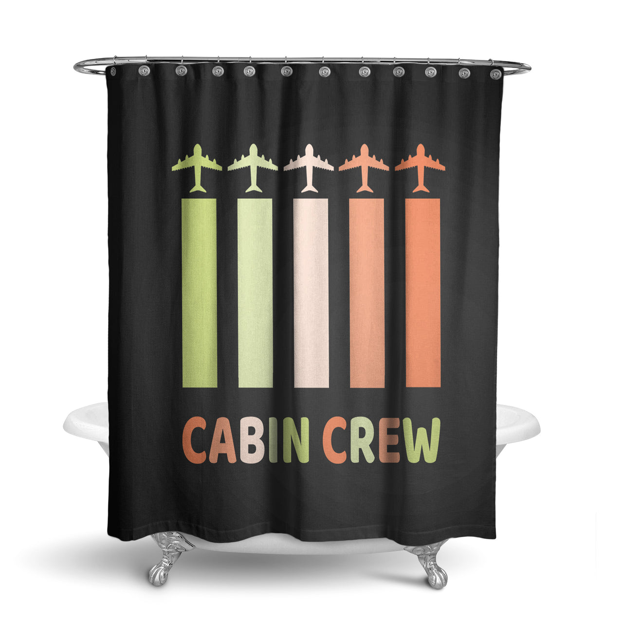 Colourful Cabin Crew Designed Shower Curtains