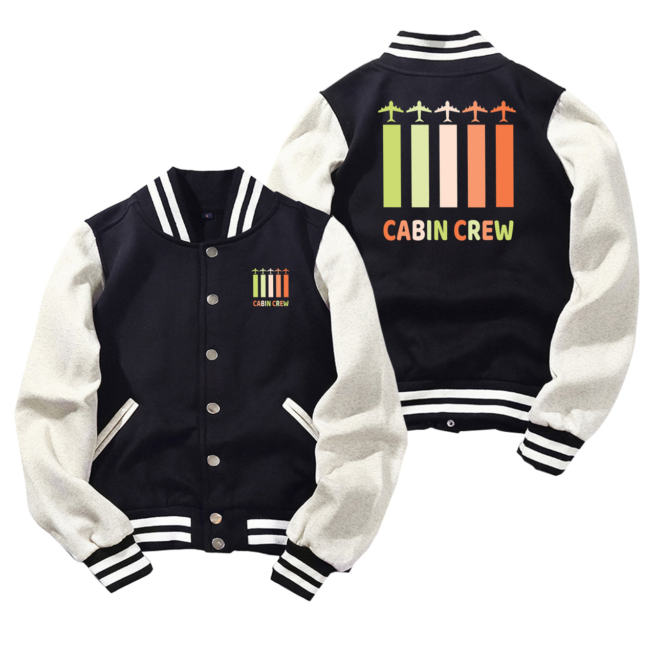 Colourful Cabin Crew Designed Baseball Style Jackets
