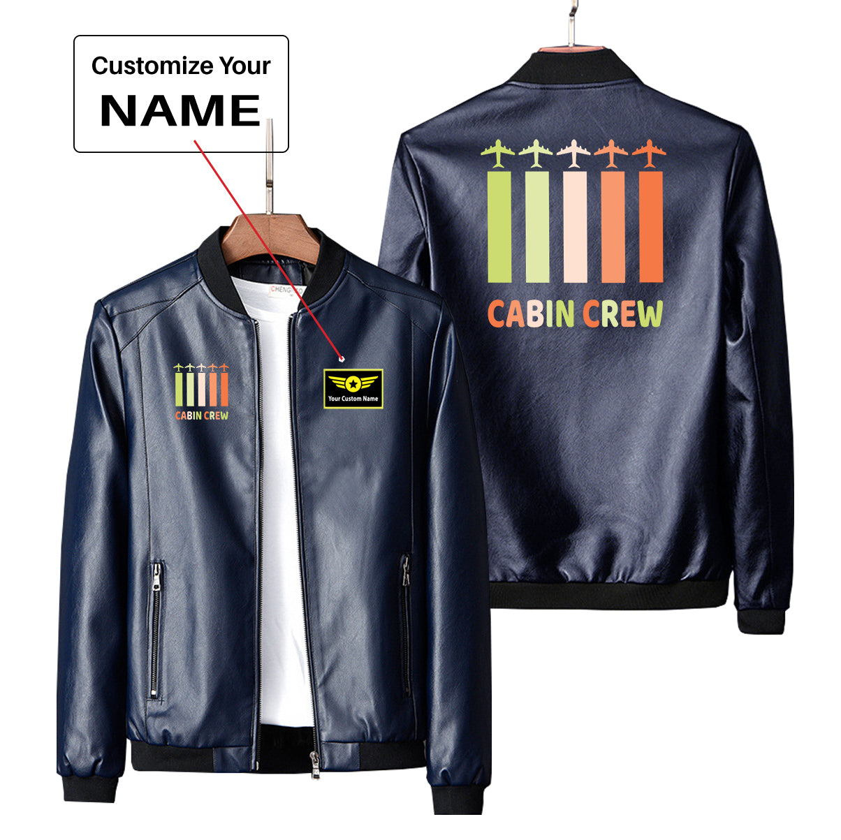 Colourful Cabin Crew Designed PU Leather Jackets