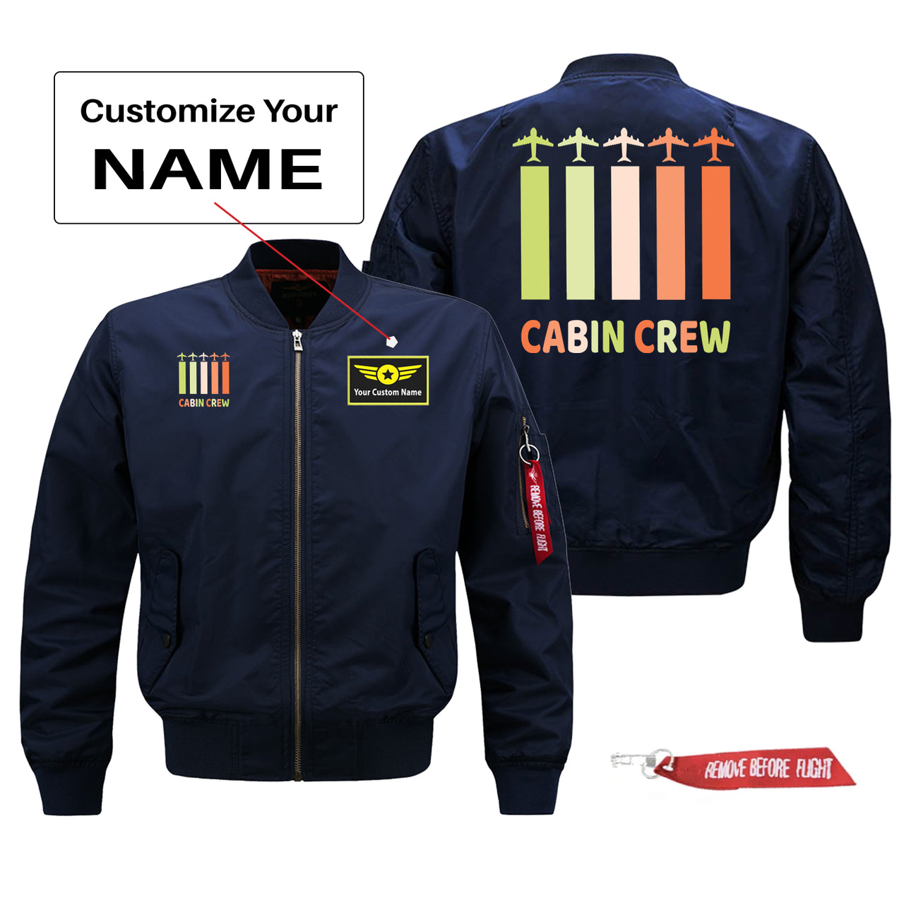 Colourful Cabin Crew Designed Pilot Jackets (Customizable)
