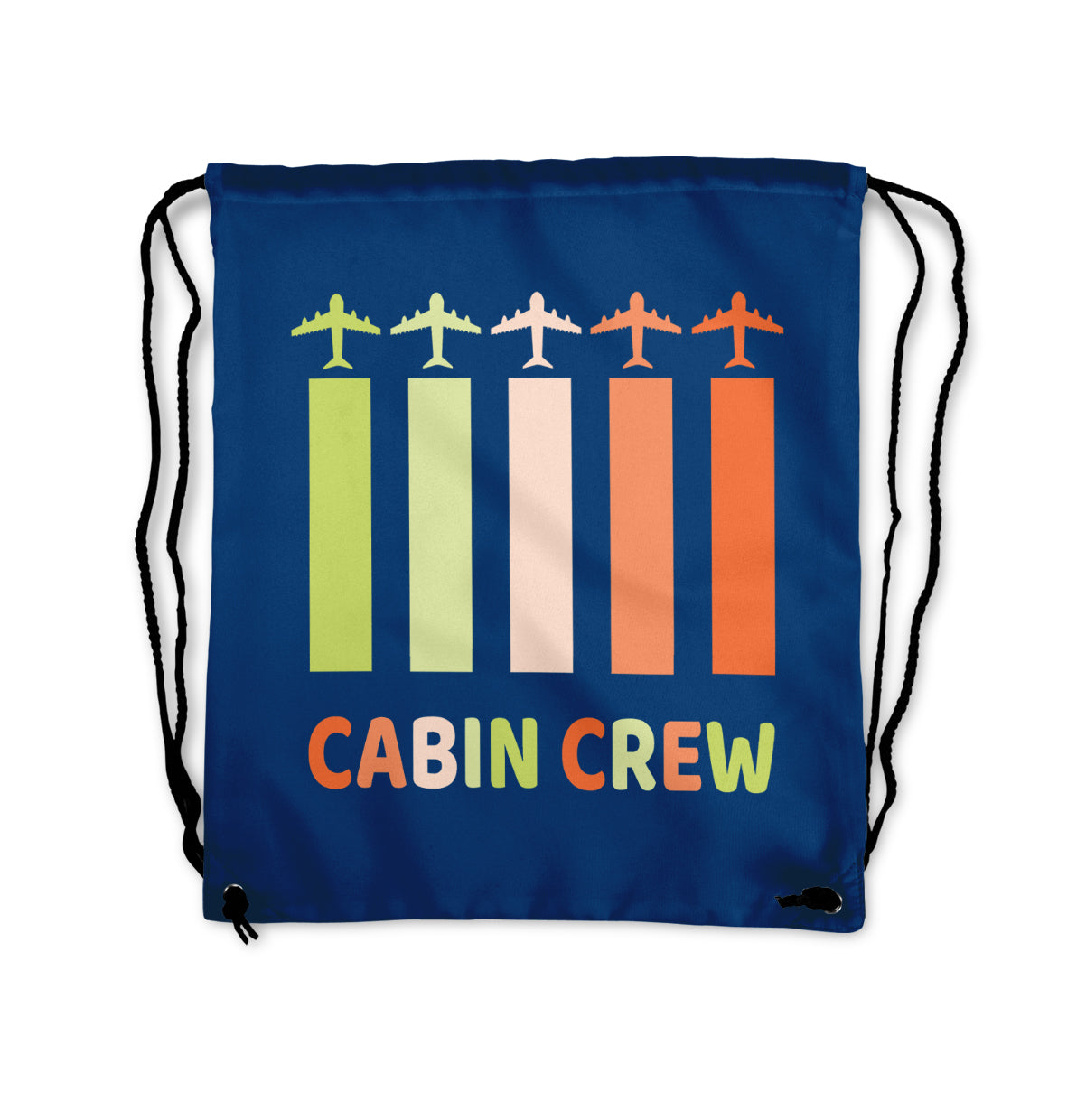 Colourful Cabin Crew Designed Drawstring Bags