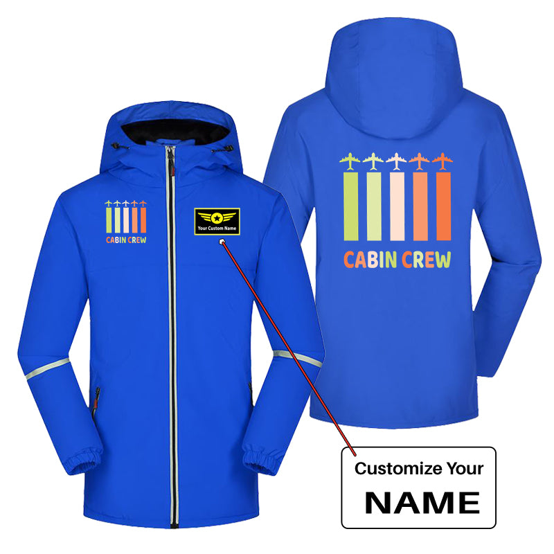 Colourful Cabin Crew Designed Rain Coats & Jackets