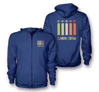 Thumbnail for Colourful Cabin Crew Designed Zipped Hoodies