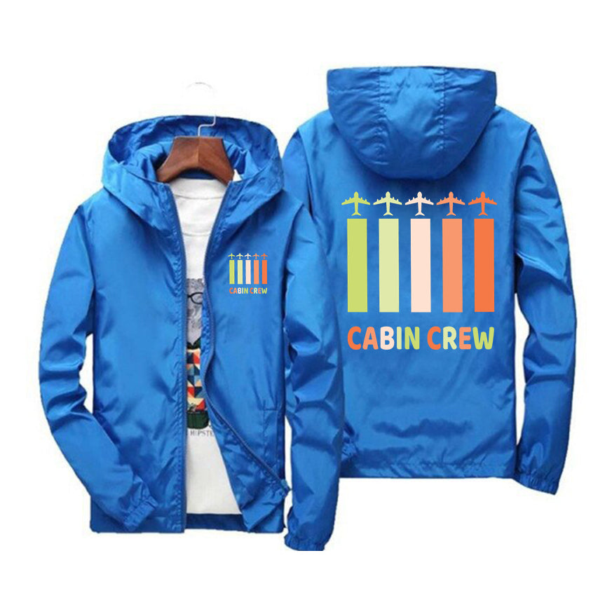 Colourful Cabin Crew Designed Windbreaker Jackets