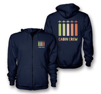Thumbnail for Colourful Cabin Crew Designed Zipped Hoodies