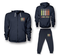 Thumbnail for Colourful Cabin Crew Designed Zipped Hoodies & Sweatpants Set