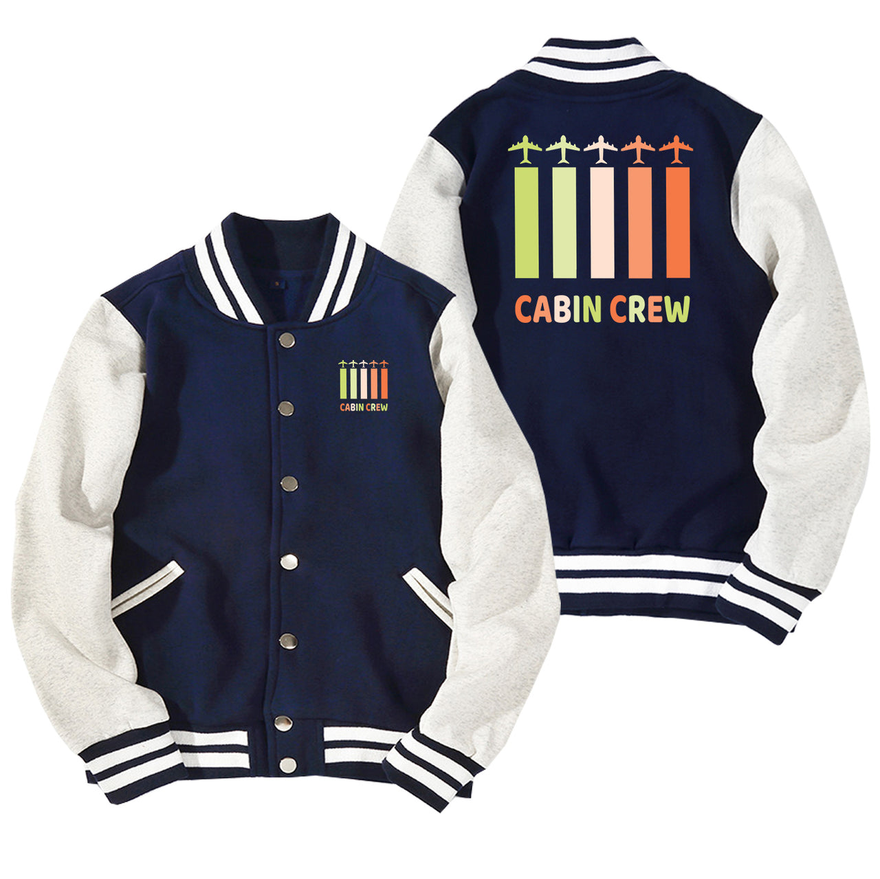 Colourful Cabin Crew Designed Baseball Style Jackets