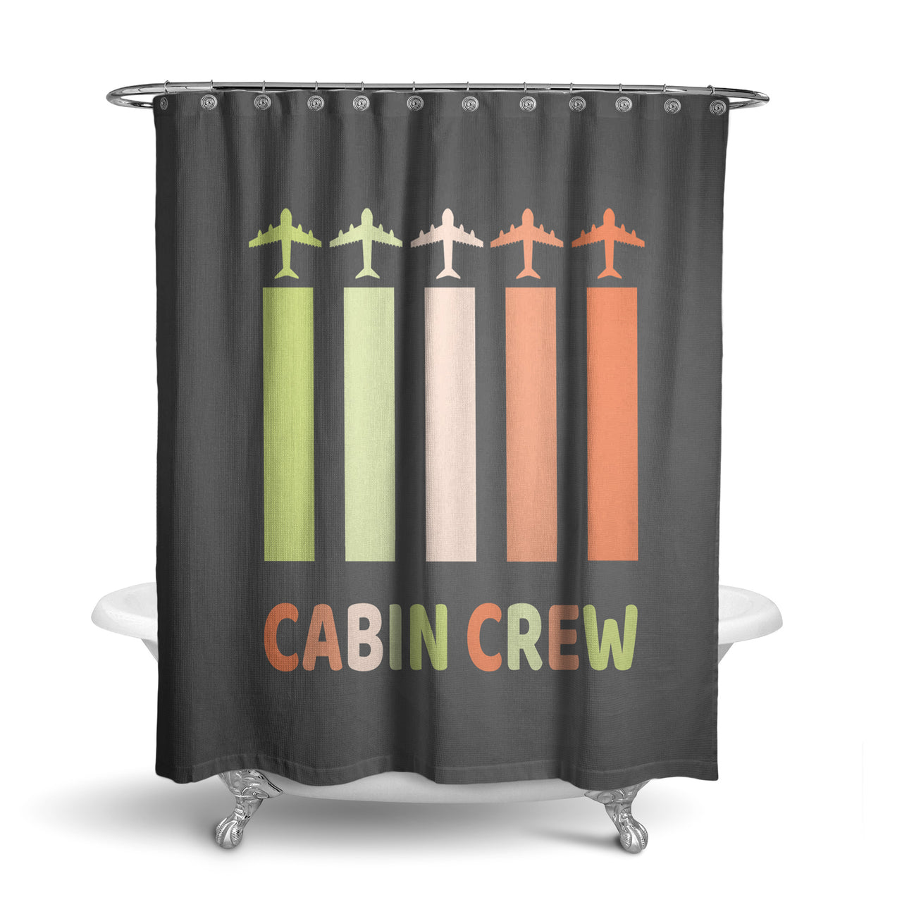 Colourful Cabin Crew Designed Shower Curtains