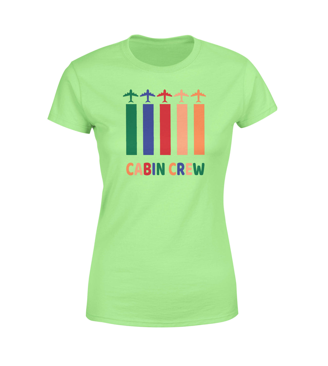 Colourful Cabin Crew Designed Women T-Shirts