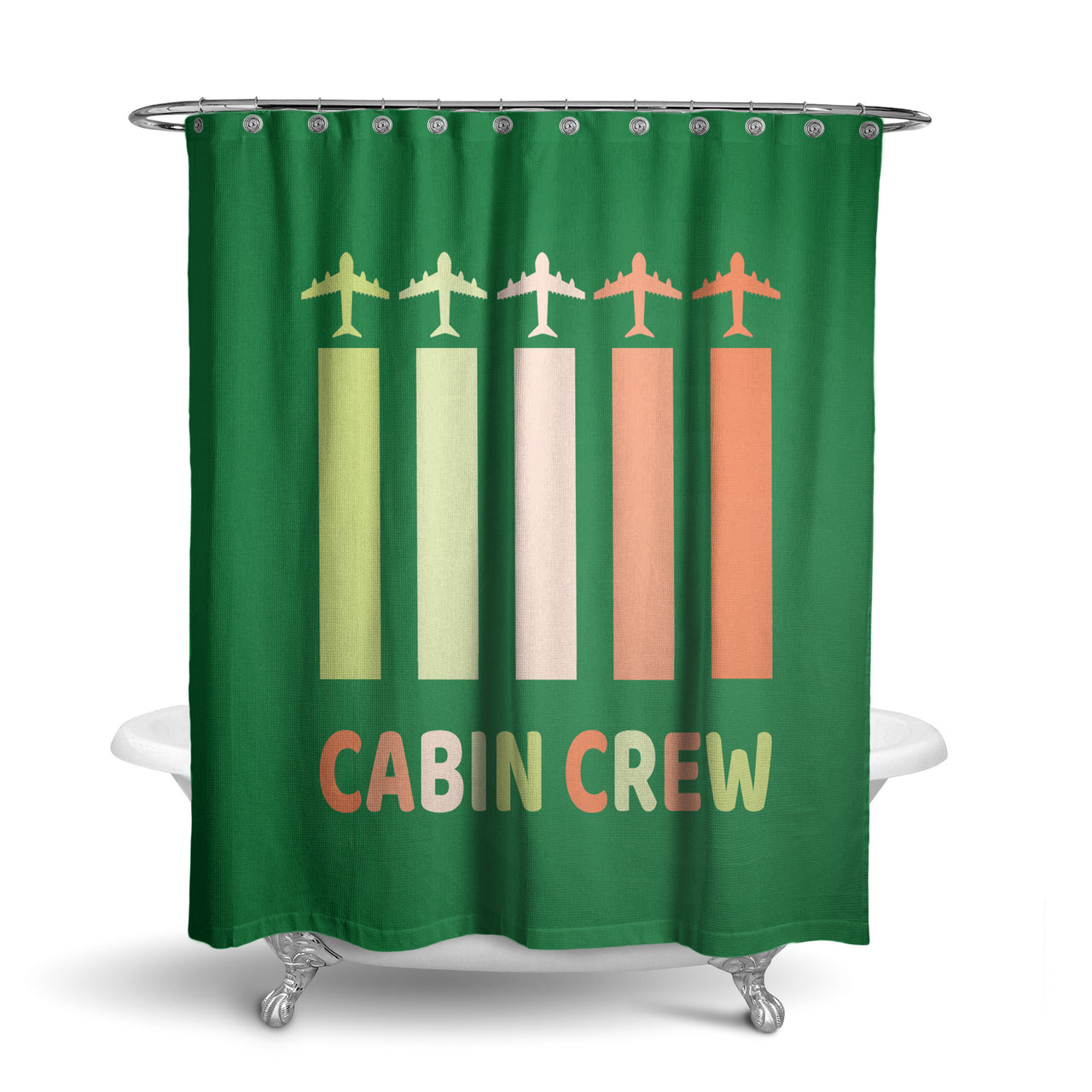 Colourful Cabin Crew Designed Shower Curtains