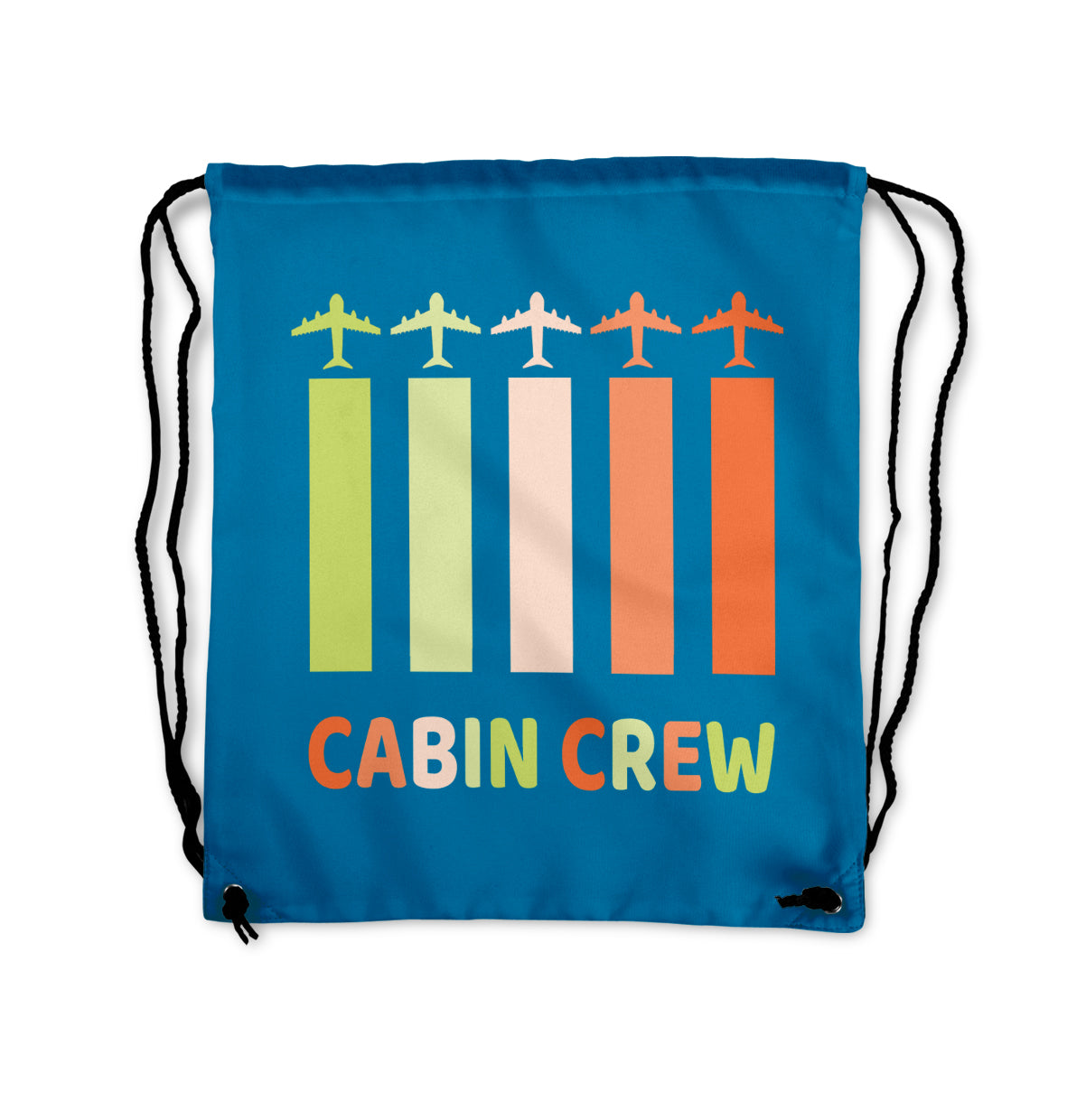 Colourful Cabin Crew Designed Drawstring Bags
