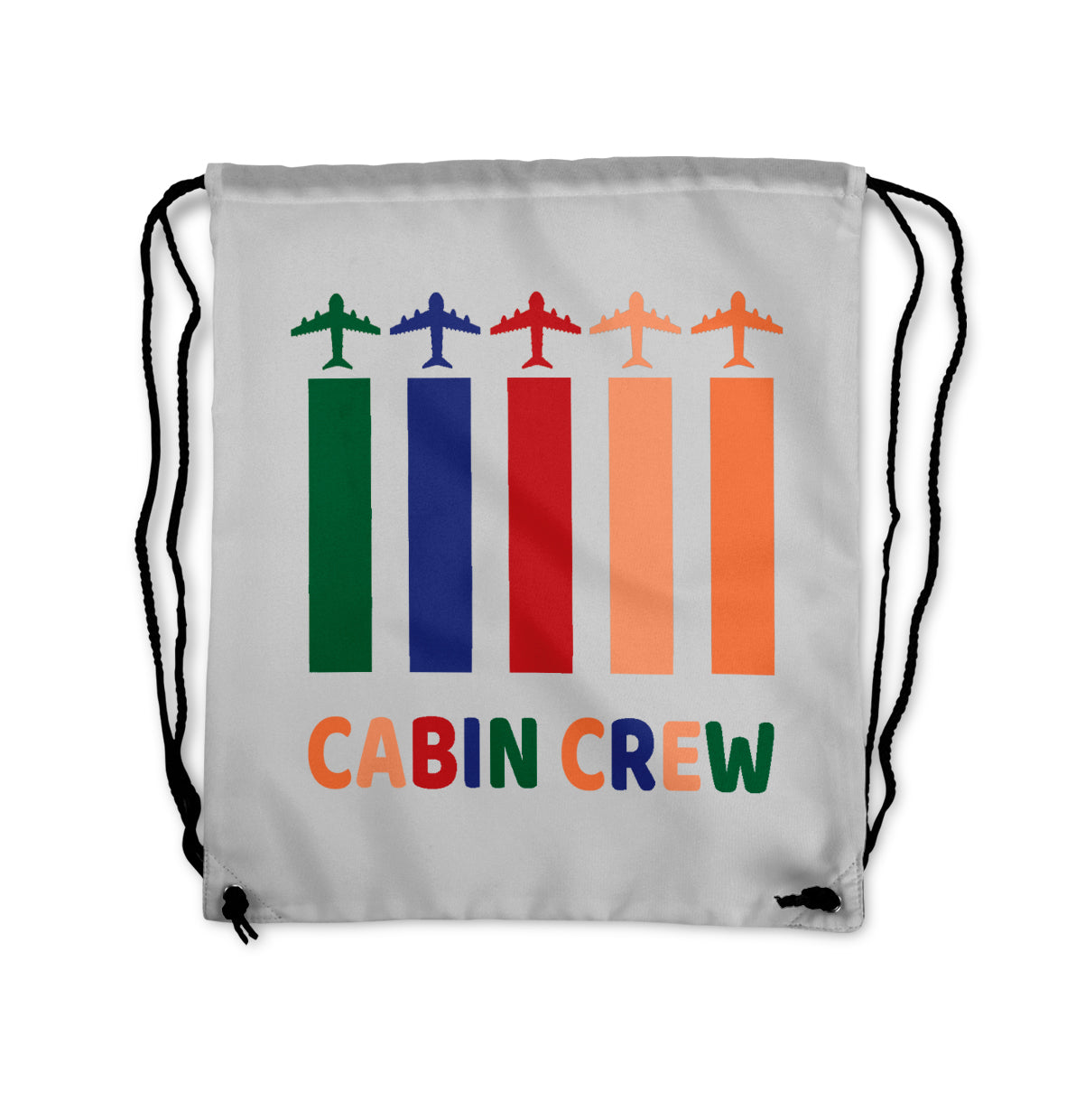 Colourful Cabin Crew Designed Drawstring Bags