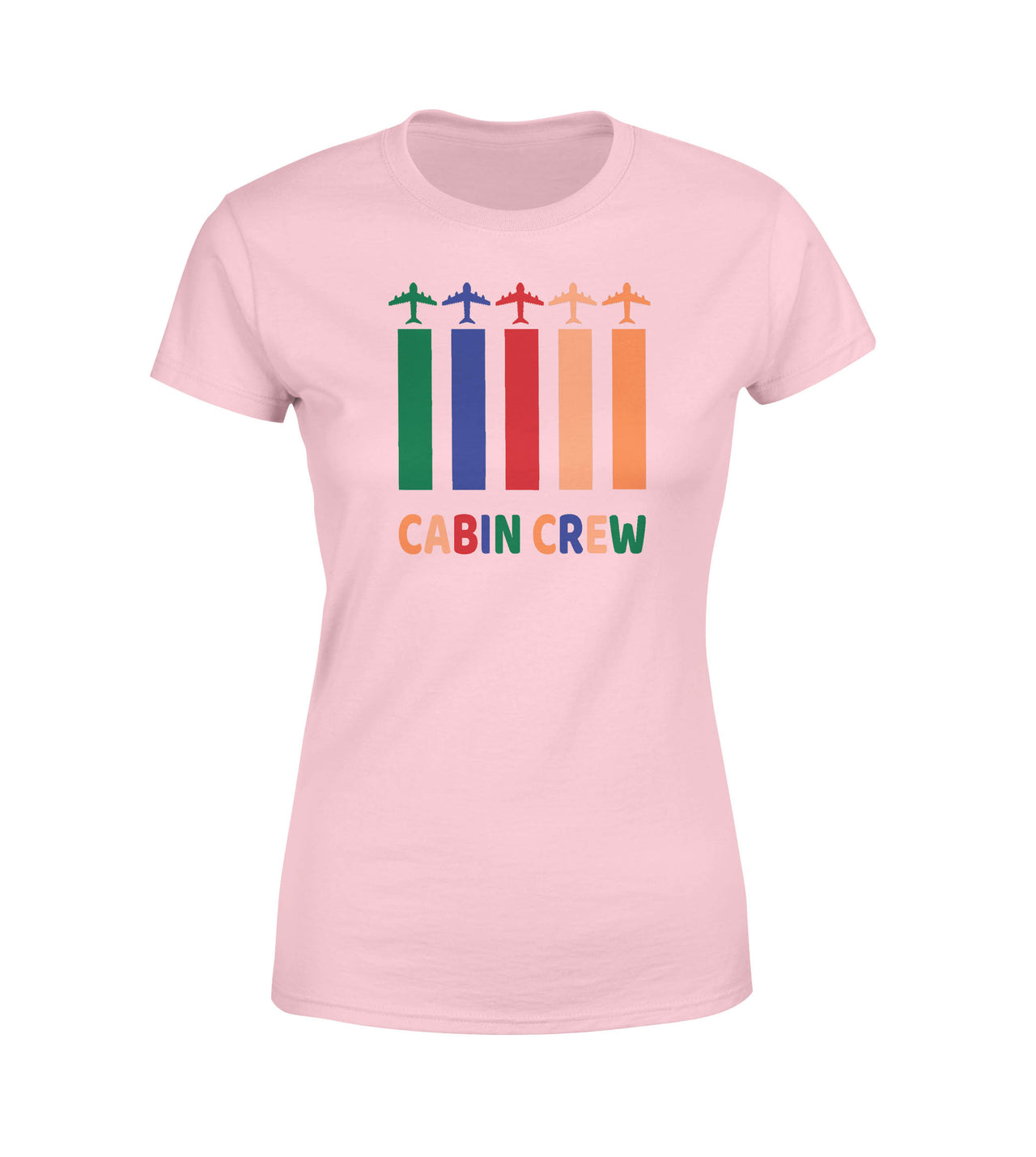 Colourful Cabin Crew Designed Women T-Shirts