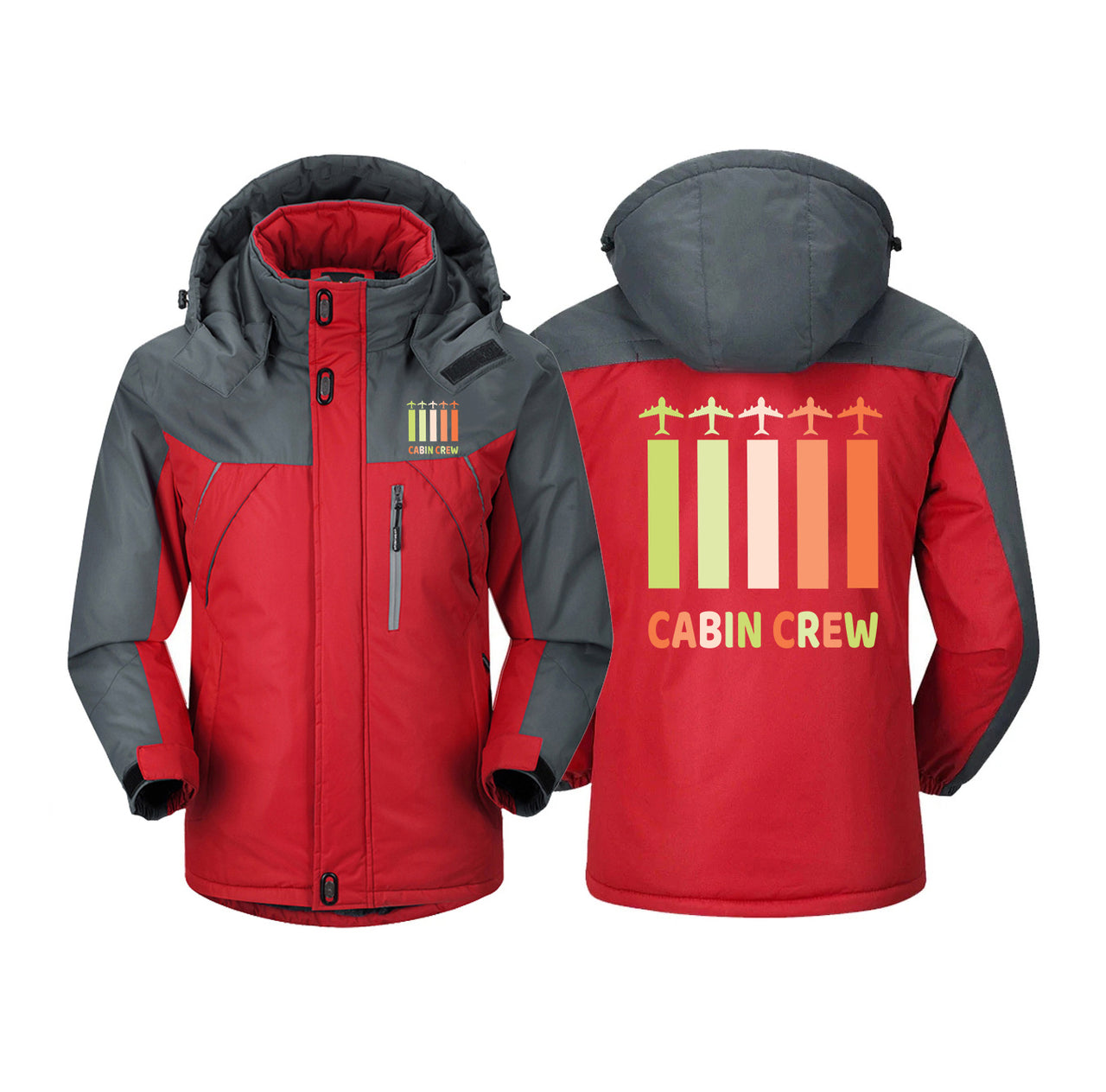 Colourful Cabin Crew Designed Thick Winter Jackets