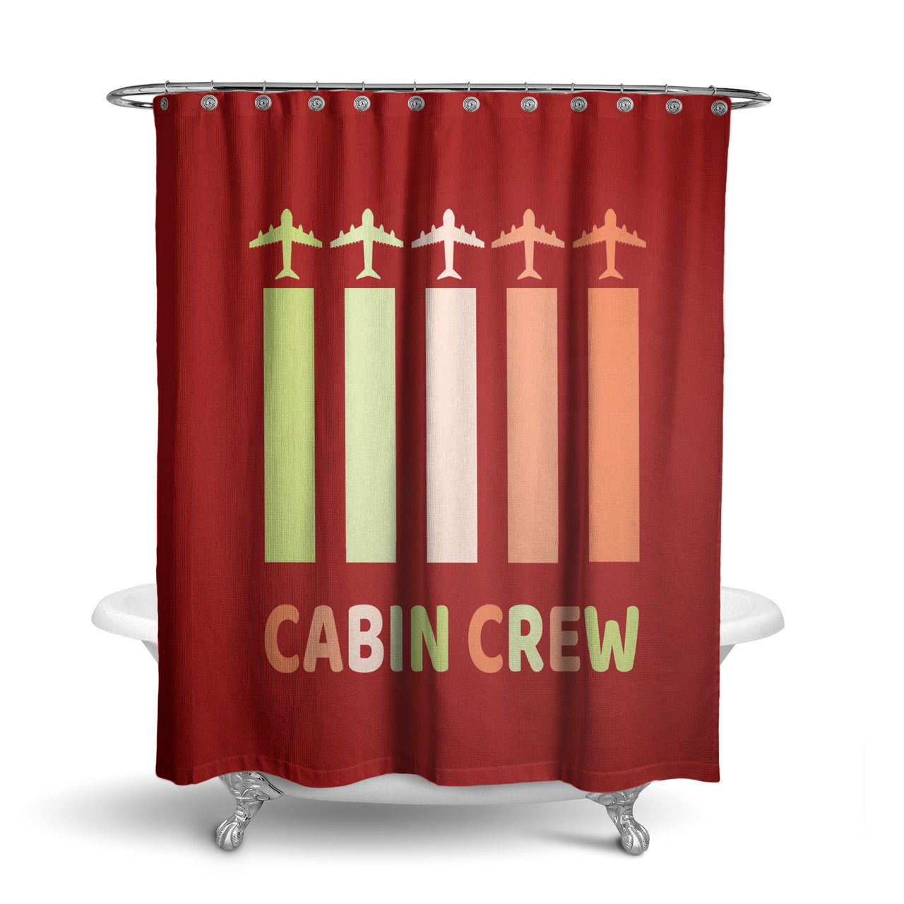 Colourful Cabin Crew Designed Shower Curtains