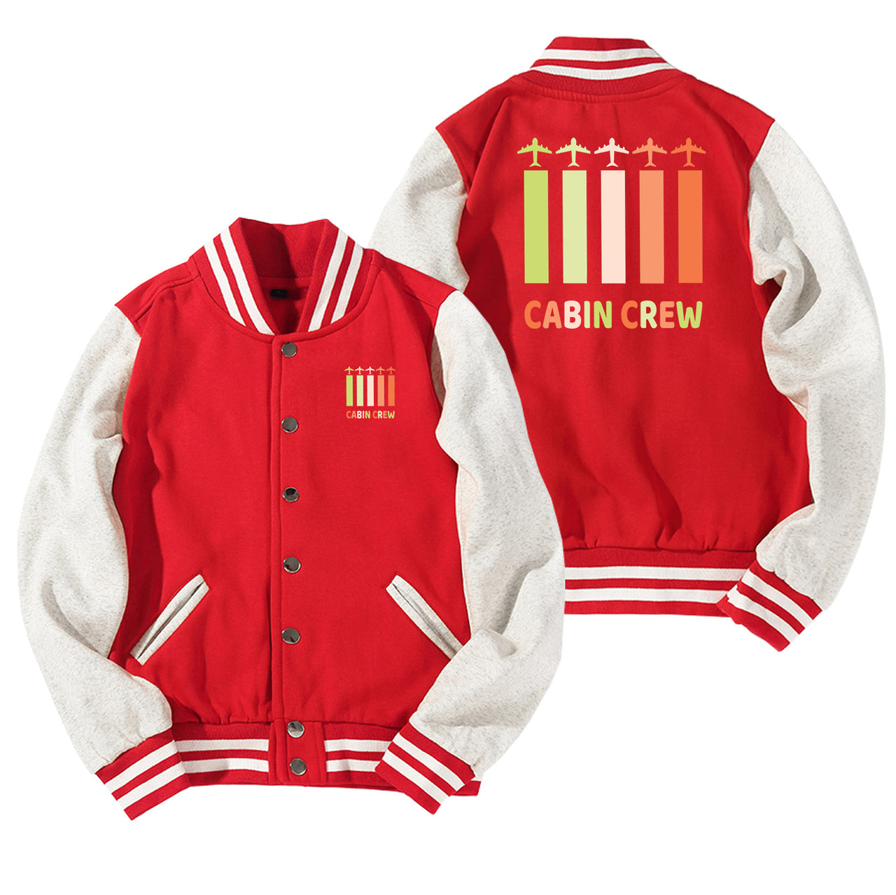 Colourful Cabin Crew Designed Baseball Style Jackets
