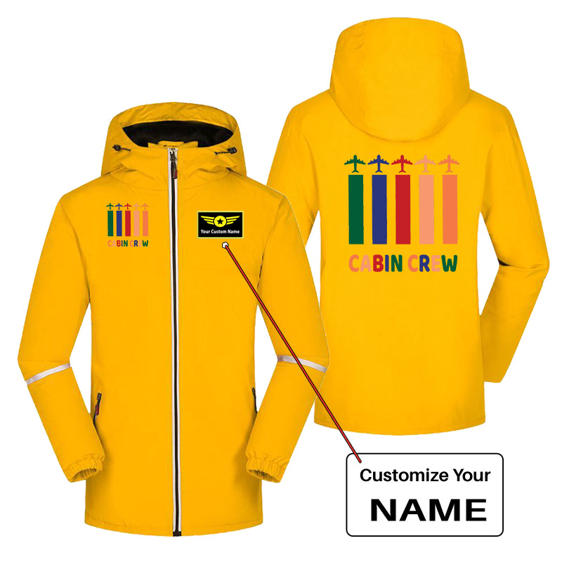 Colourful Cabin Crew Designed Rain Coats & Jackets