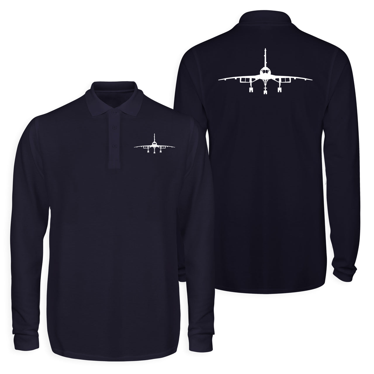 Concorde Silhouette Designed Long Sleeve Polo T-Shirts (Double-Side)