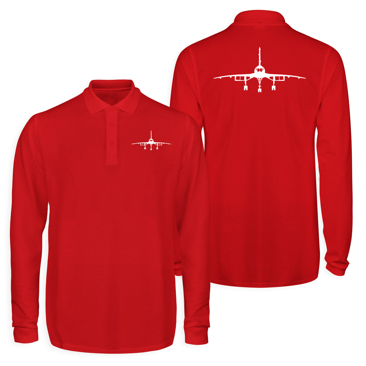 Concorde Silhouette Designed Long Sleeve Polo T-Shirts (Double-Side)