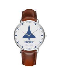 Thumbnail for Concorde Leather Strap Watches Pilot Eyes Store Silver & Brown Leather Strap 