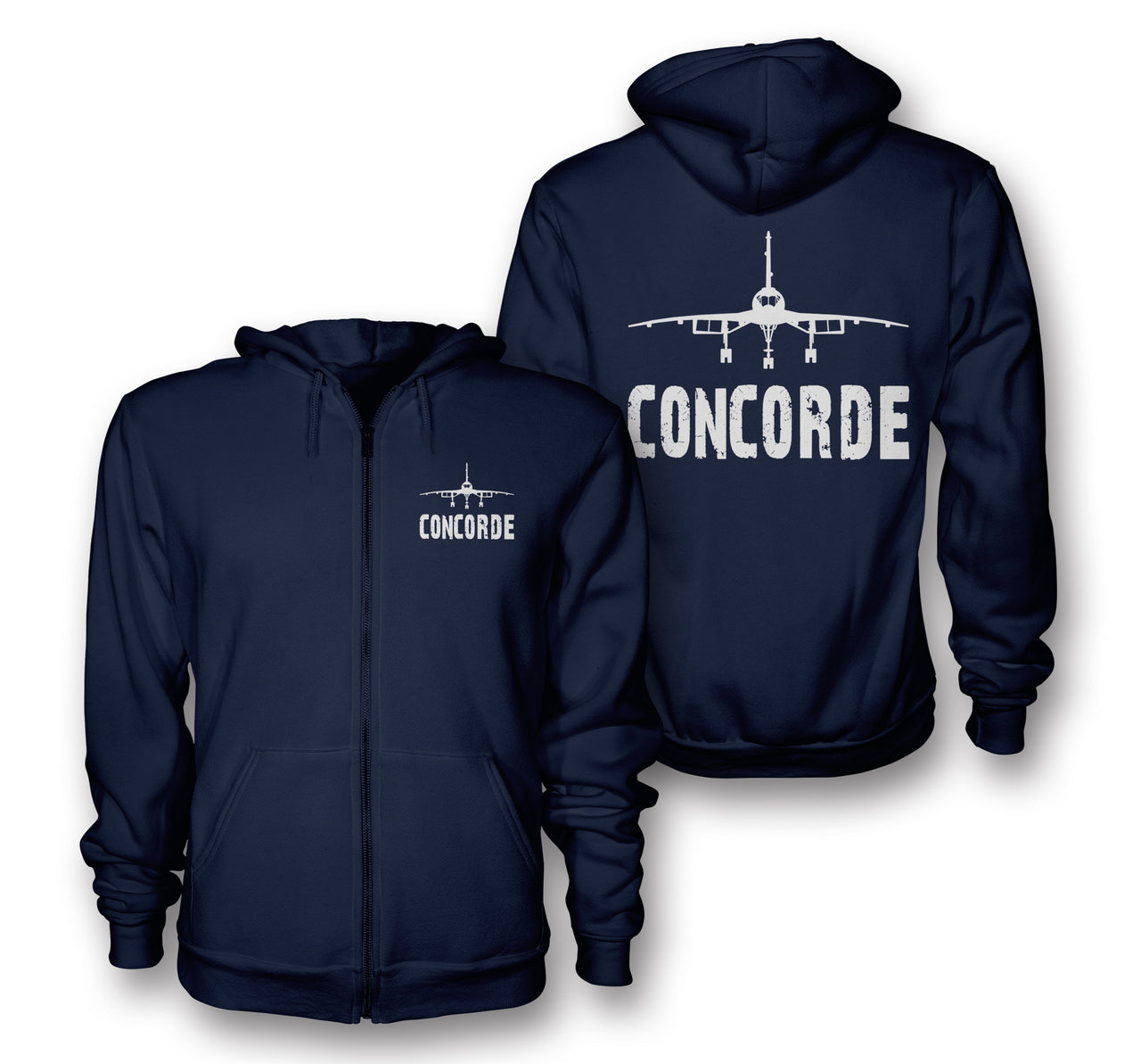 Concorde & Plane Designed Zipped Hoodies