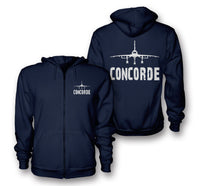 Thumbnail for Concorde & Plane Designed Zipped Hoodies
