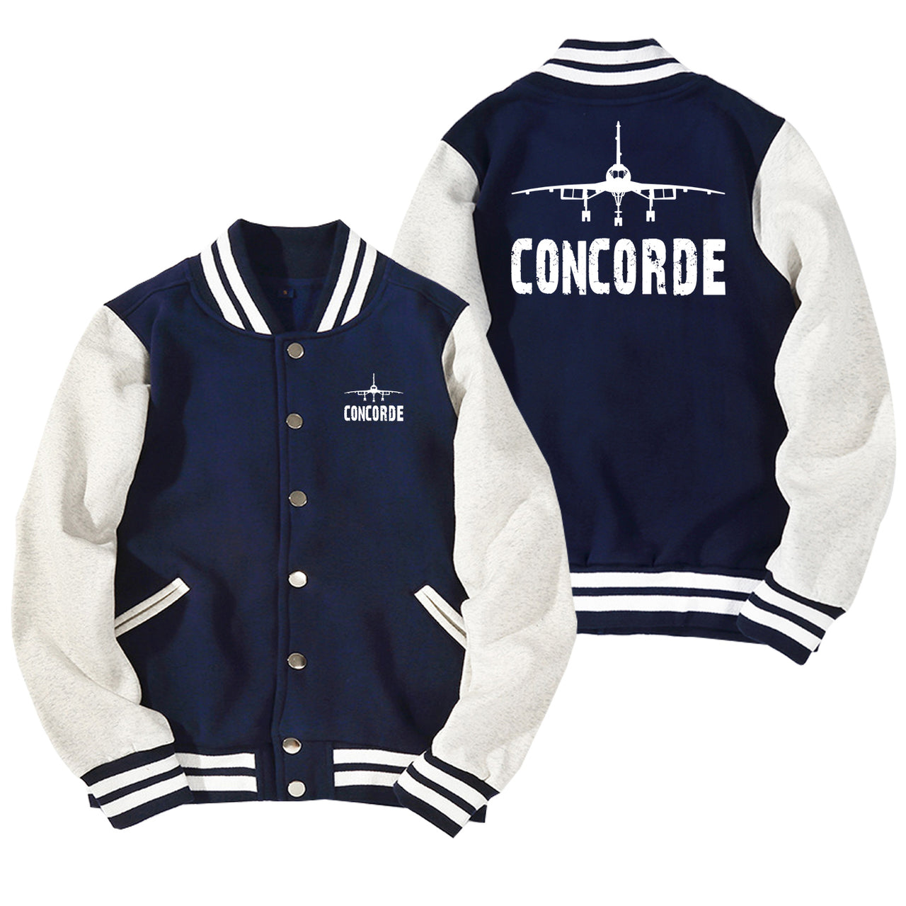 Concorde & Plane Designed Baseball Style Jackets