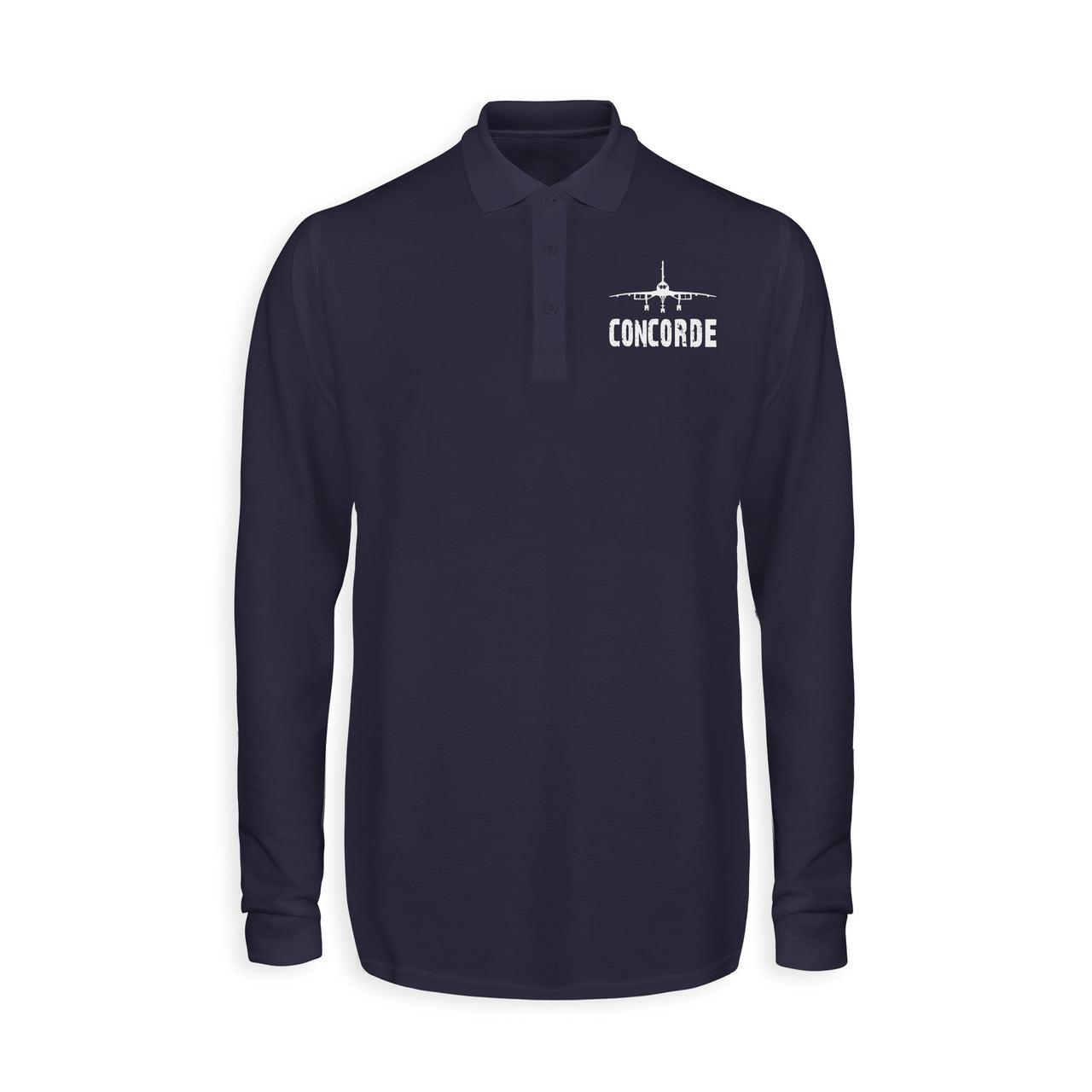 Concorde & Plane Designed Long Sleeve Polo T-Shirts