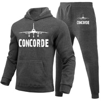 Thumbnail for Concorde & Plane Designed Hoodies & Sweatpants Set